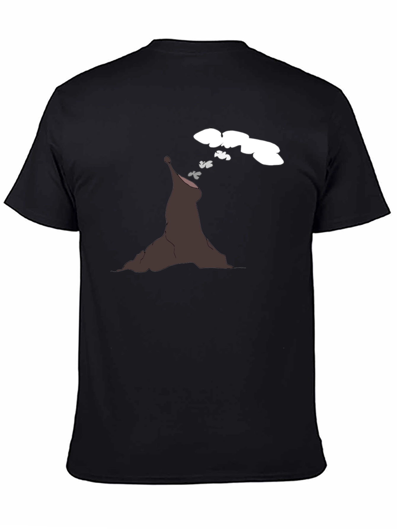 Volcano Cartoon Black T-Shirt