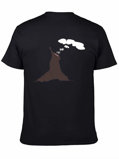 Volcano Cartoon Black T-Shirt