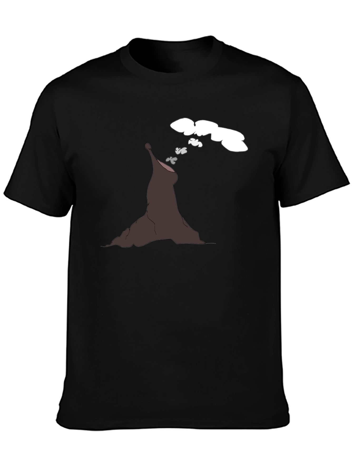 Volcano Cartoon Black T-Shirt