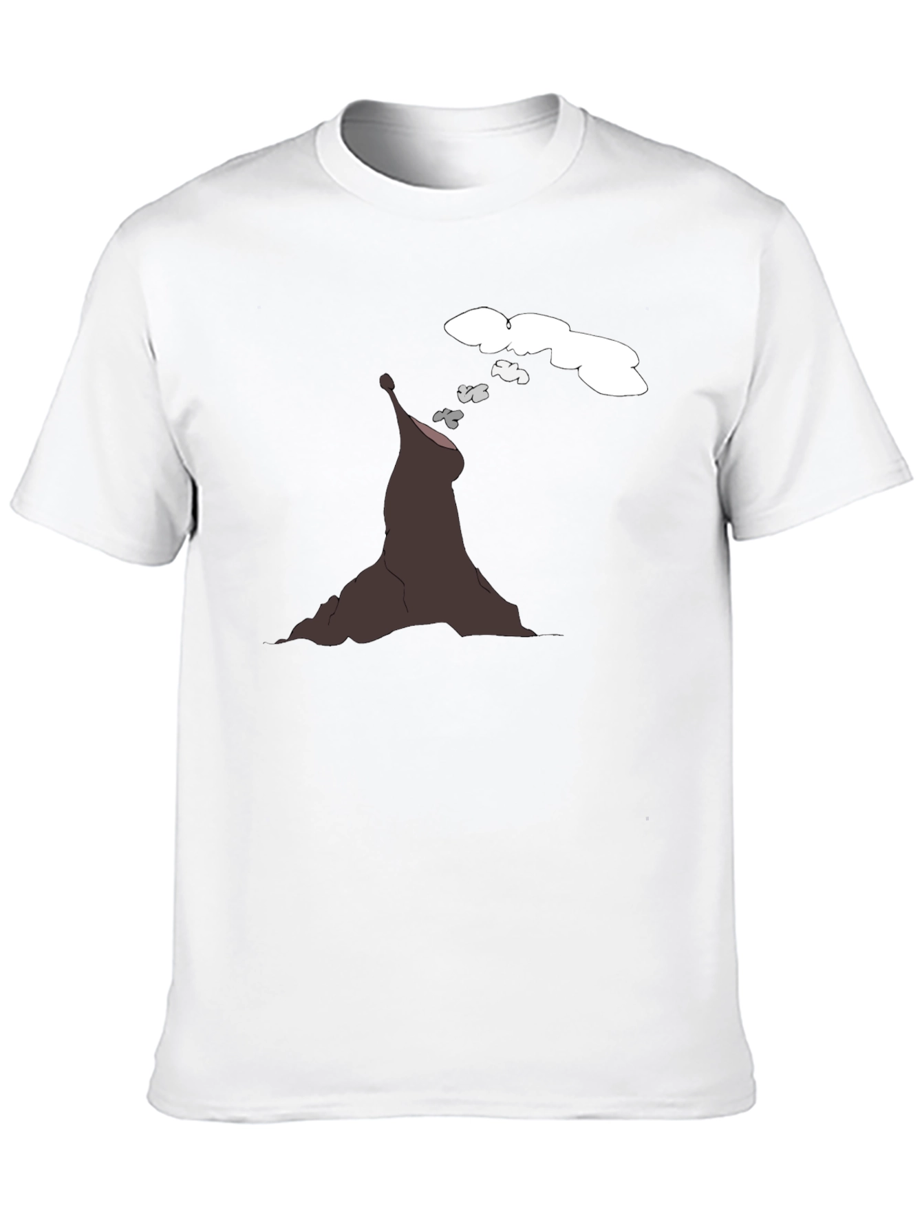 Volcano Cartoon Black T-Shirt
