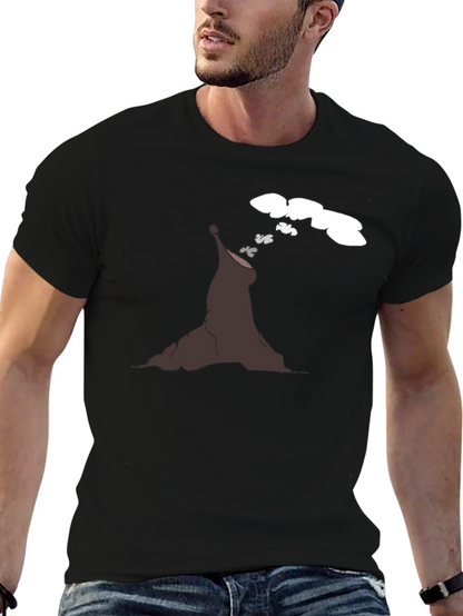 Volcano Cartoon Black T-Shirt