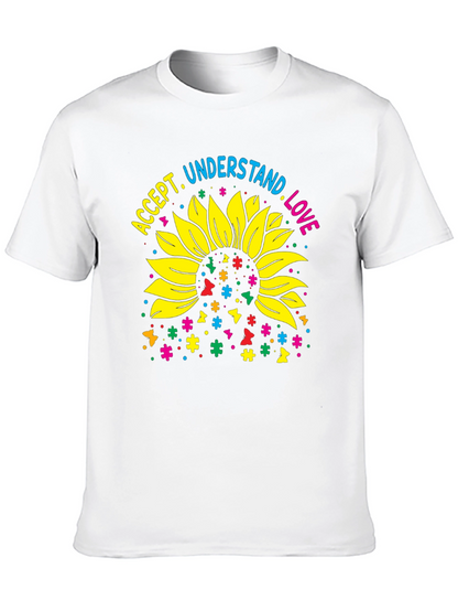 Accept Understand Love Sunflower Autism Awareness T-Shirt