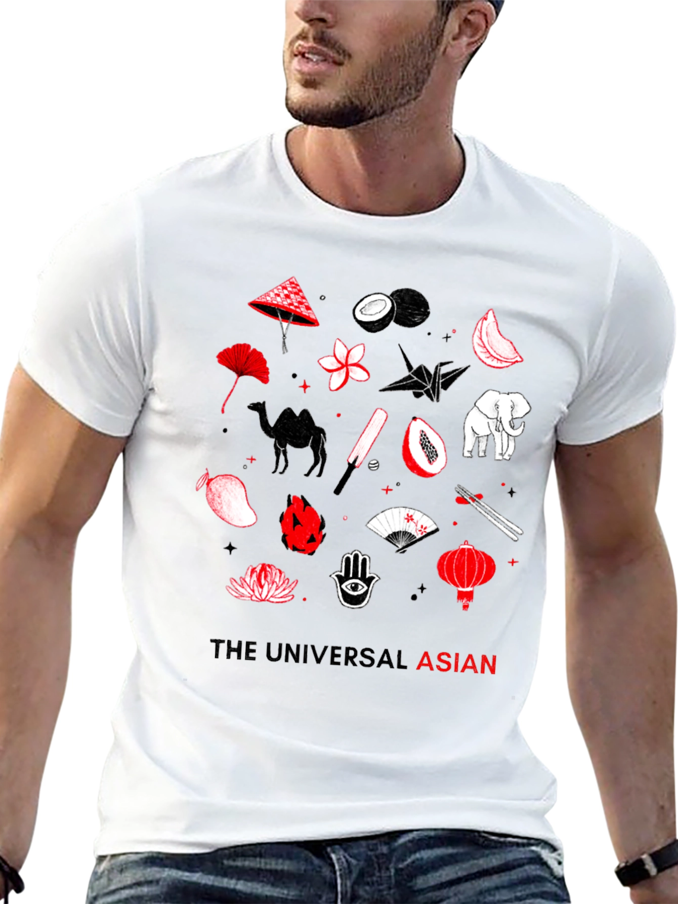 The Universal Asian Graphic Tee - Black Cotton