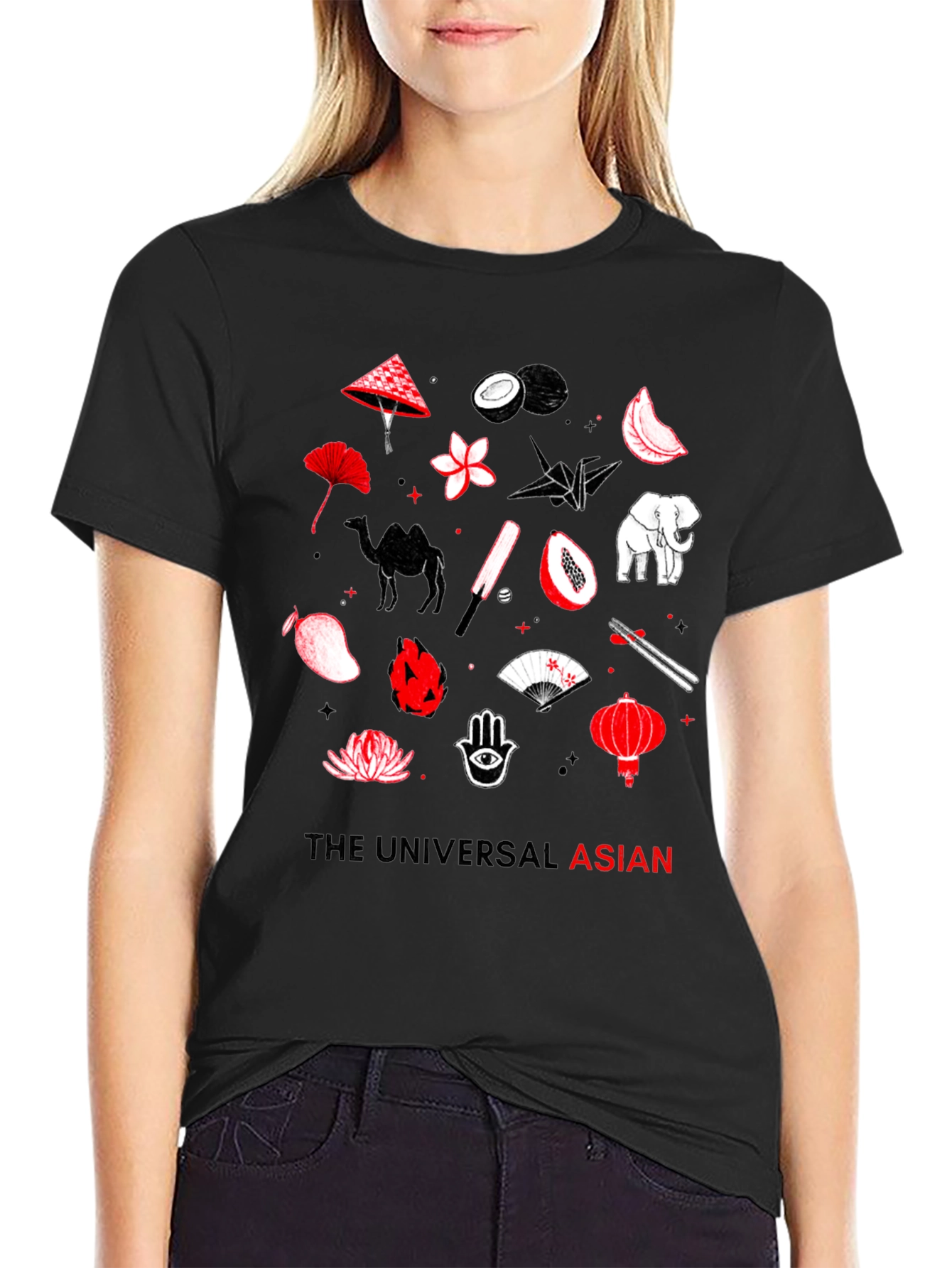 The Universal Asian Graphic Tee - Black Cotton