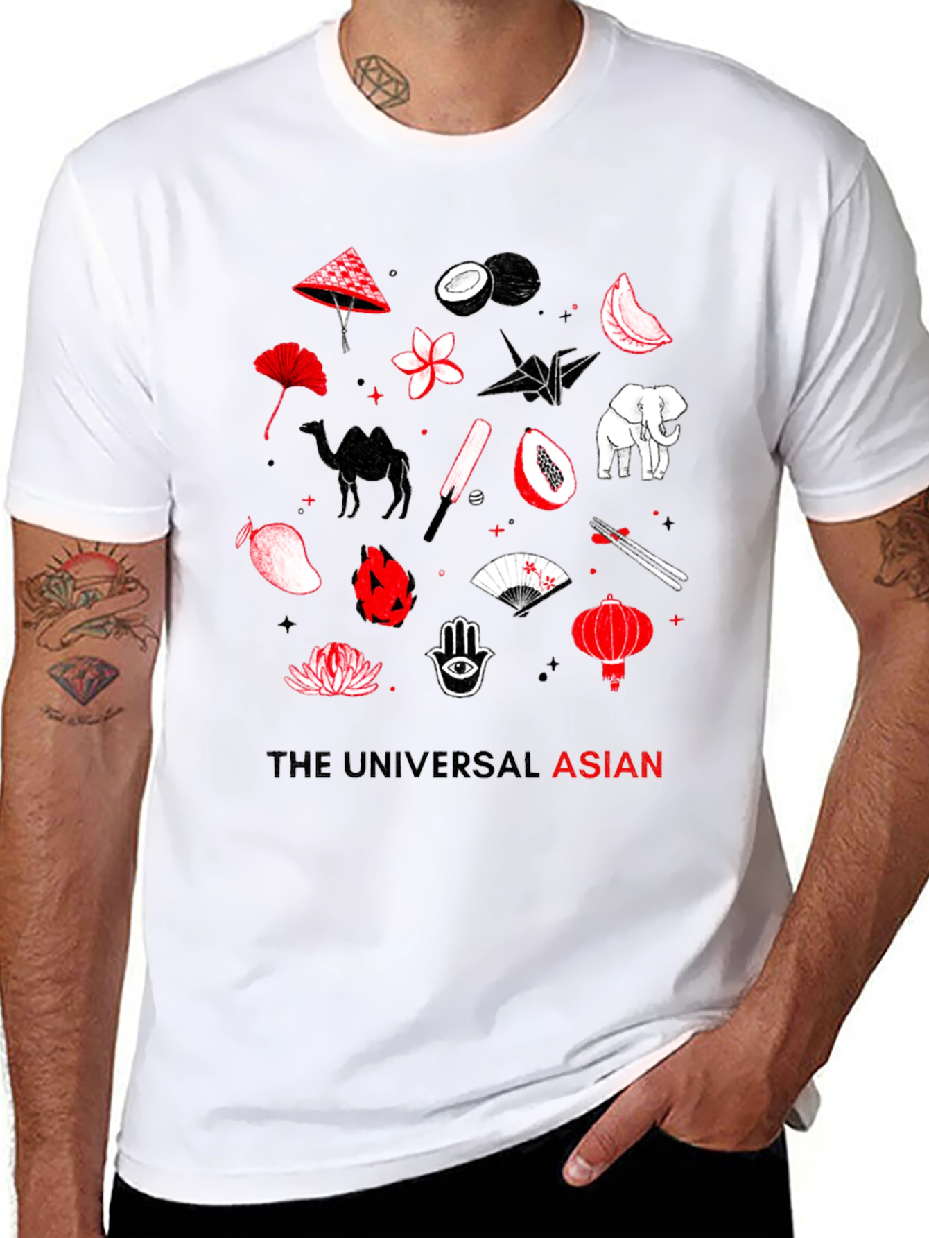 The Universal Asian Graphic Tee - Black Cotton