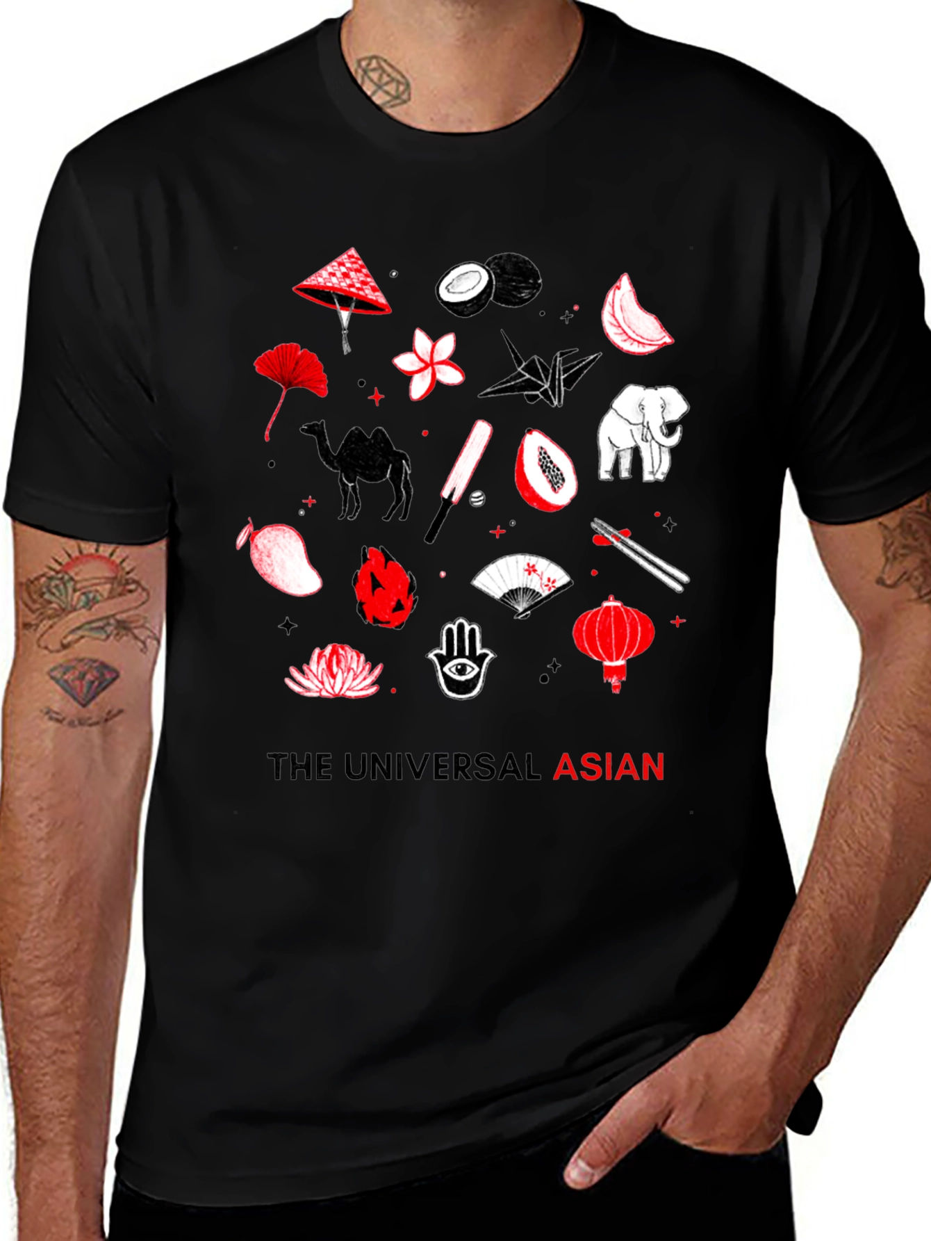 The Universal Asian Graphic Tee - Black Cotton