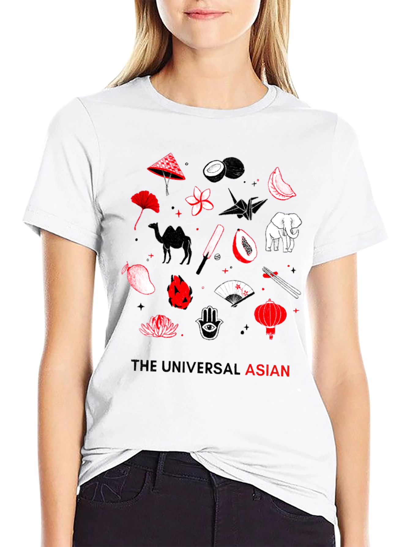 The Universal Asian Graphic Tee - Black Cotton