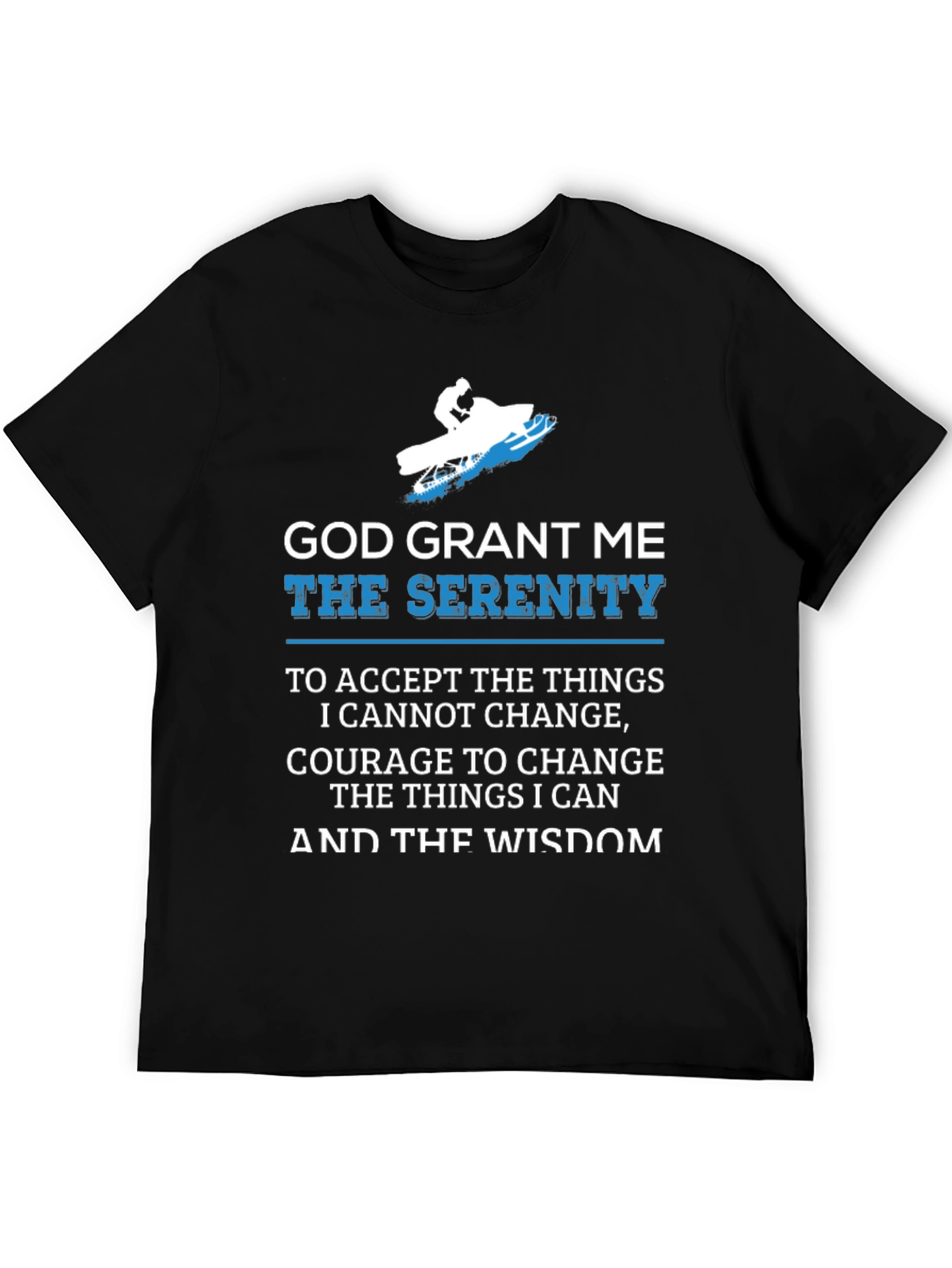 Serenity Prayer Snowmobile Black T-Shirt