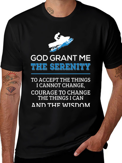 Serenity Prayer Snowmobile Black T-Shirt