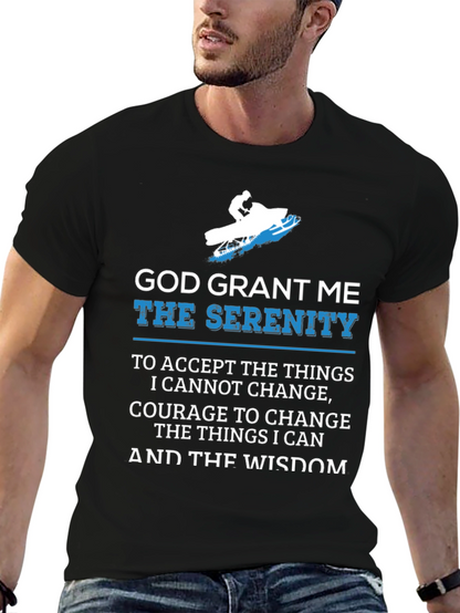 Serenity Prayer Snowmobile Black T-Shirt