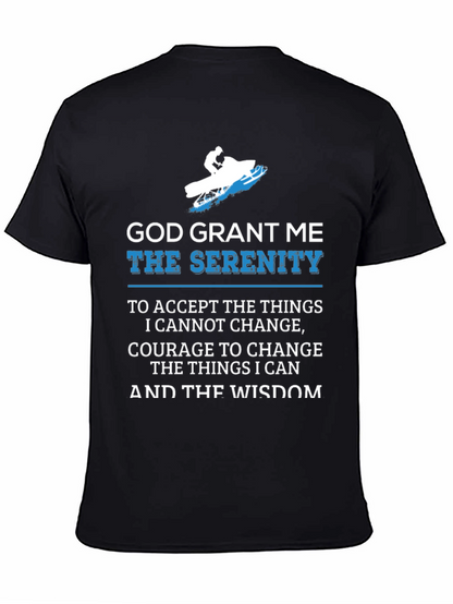 Serenity Prayer Snowmobile Black T-Shirt