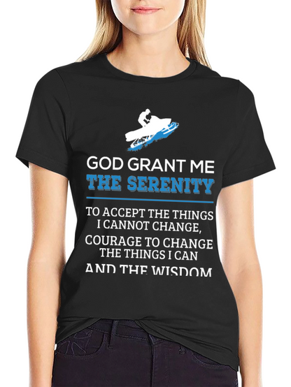 Serenity Prayer Snowmobile Black T-Shirt
