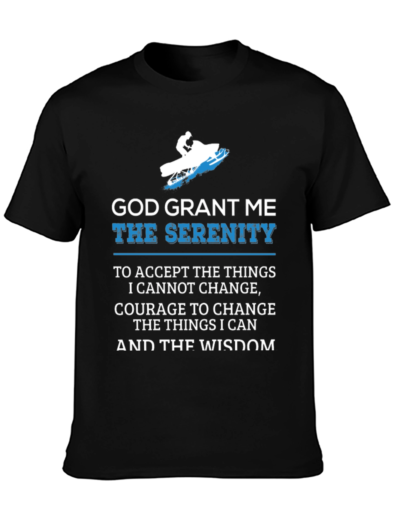 Serenity Prayer Snowmobile Black T-Shirt