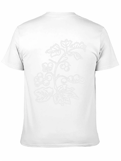 Botanical Print Black T-Shirt