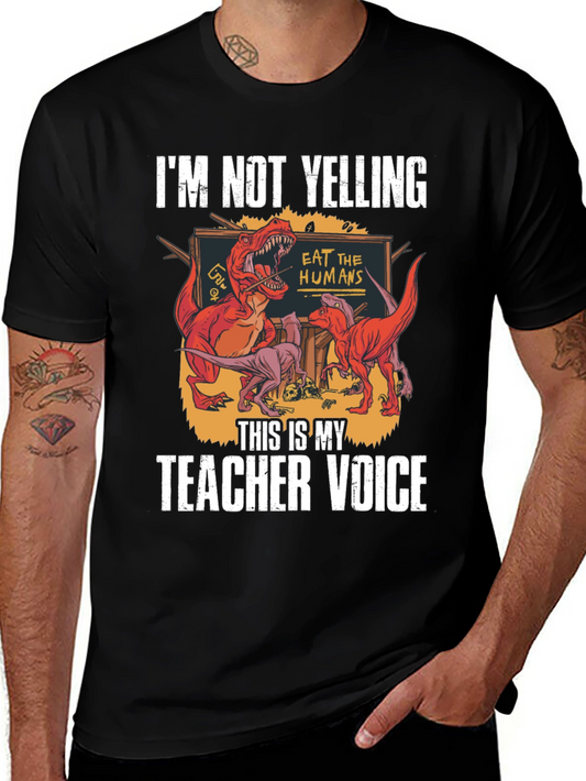 Teacher Voice Dinosaur Graphic T-Shirt