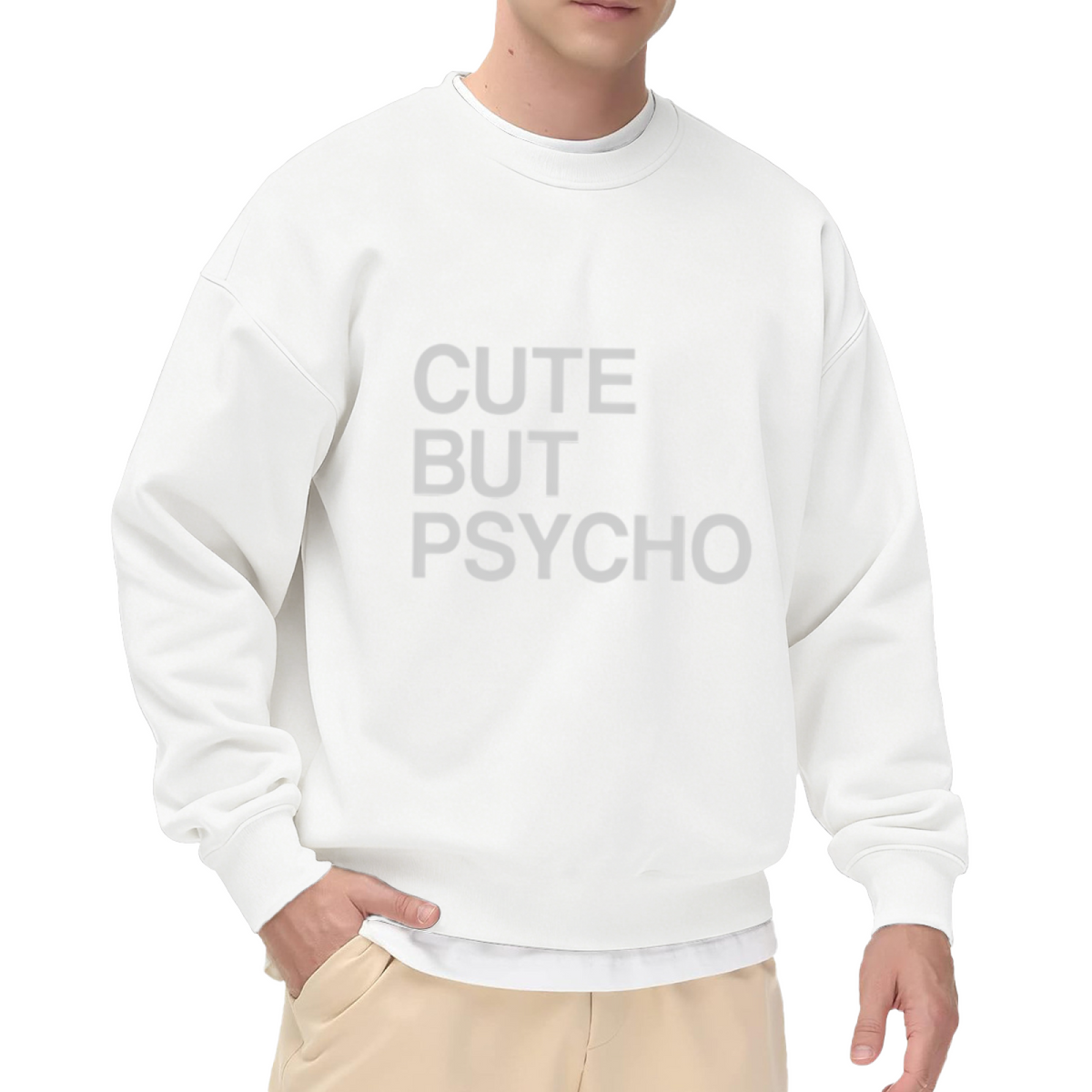 Cute But Psycho Sweatshirt - Funny Sarcastic Bold Quote Crewneck, Crazy Girlfriend Humor Pullover, Bff Gag Gift Sweatshirt, Attitude Top