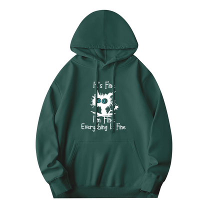 Cat It's Fine Everything Is Fine Hoodie