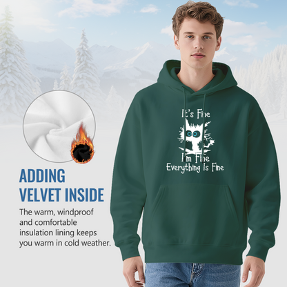 Cat It's Fine Everything Is Fine Hoodie