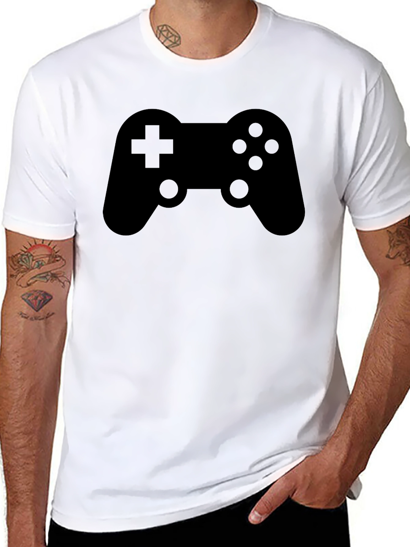 Gamer Controller Graphic T-Shirt - Solid Black Tee