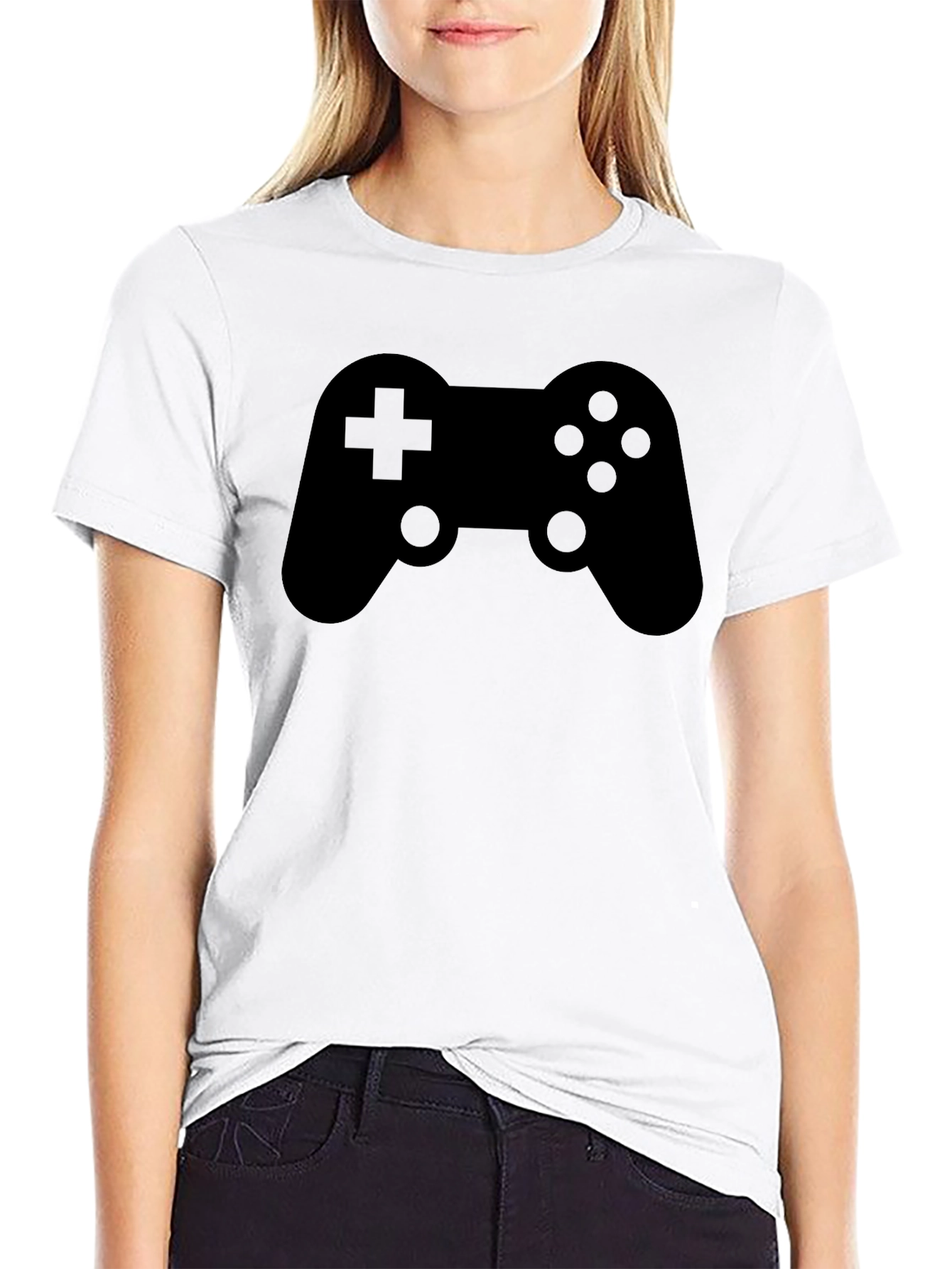 Gamer Controller Graphic T-Shirt - Solid Black Tee