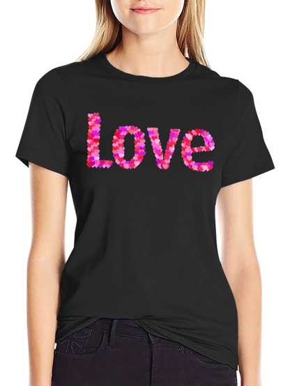 Heart Love Graphic Black T-Shirt