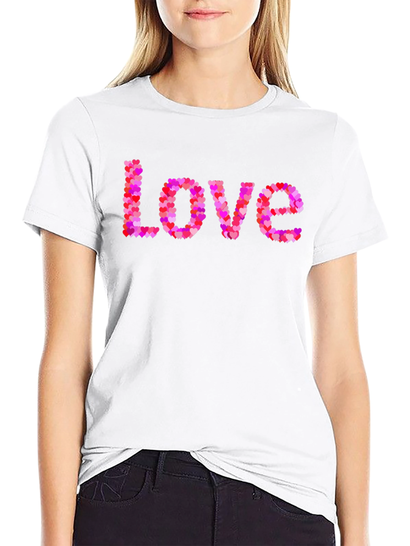 Heart Love Graphic Black T-Shirt