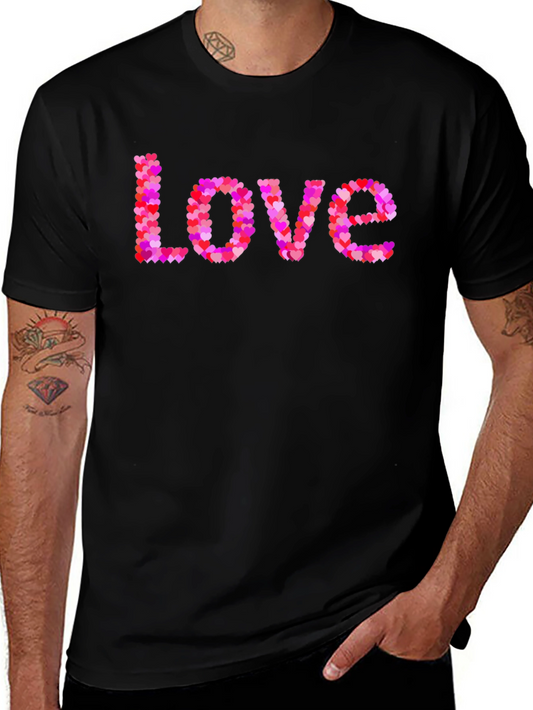 Heart Love Graphic Black T-Shirt