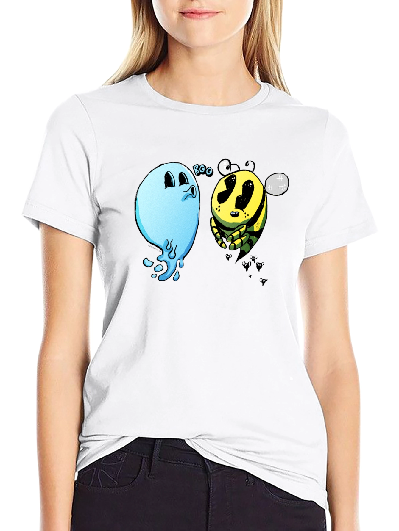 Boo Bee Black T-Shirt - Funny Cartoon Graphic Tee