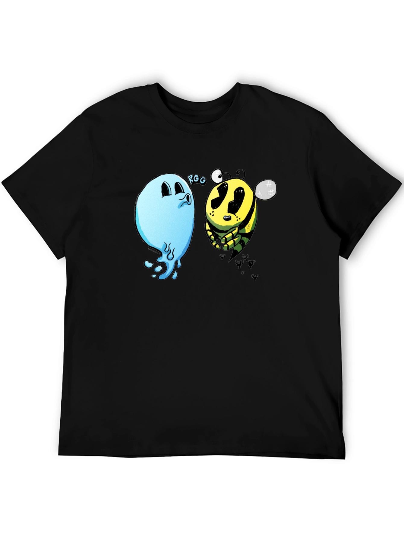 Boo Bee Black T-Shirt - Funny Cartoon Graphic Tee