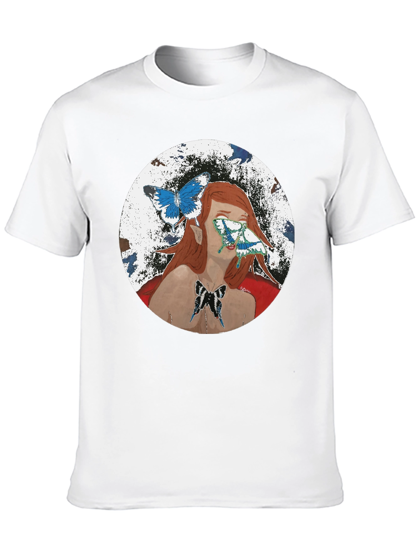 Butterfly Woman Graphic T-Shirt - Black