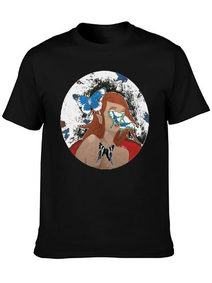 Butterfly Woman Graphic T-Shirt - Black