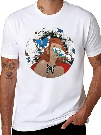 Butterfly Woman Graphic T-Shirt - Black