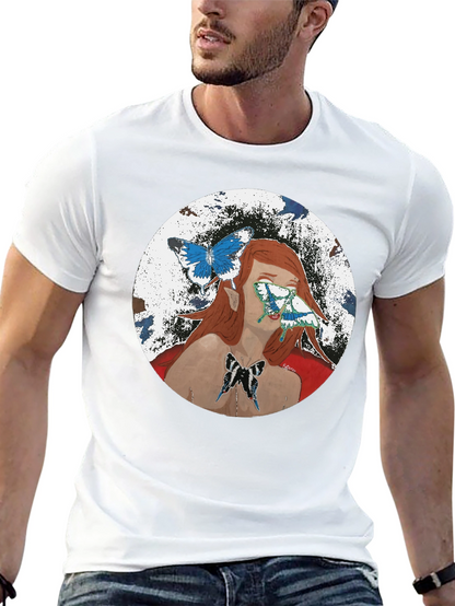 Butterfly Woman Graphic T-Shirt - Black