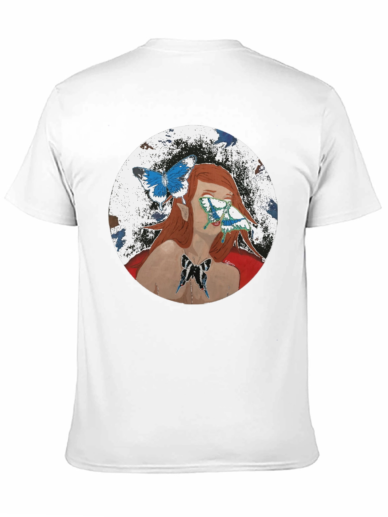 Butterfly Woman Graphic T-Shirt - Black