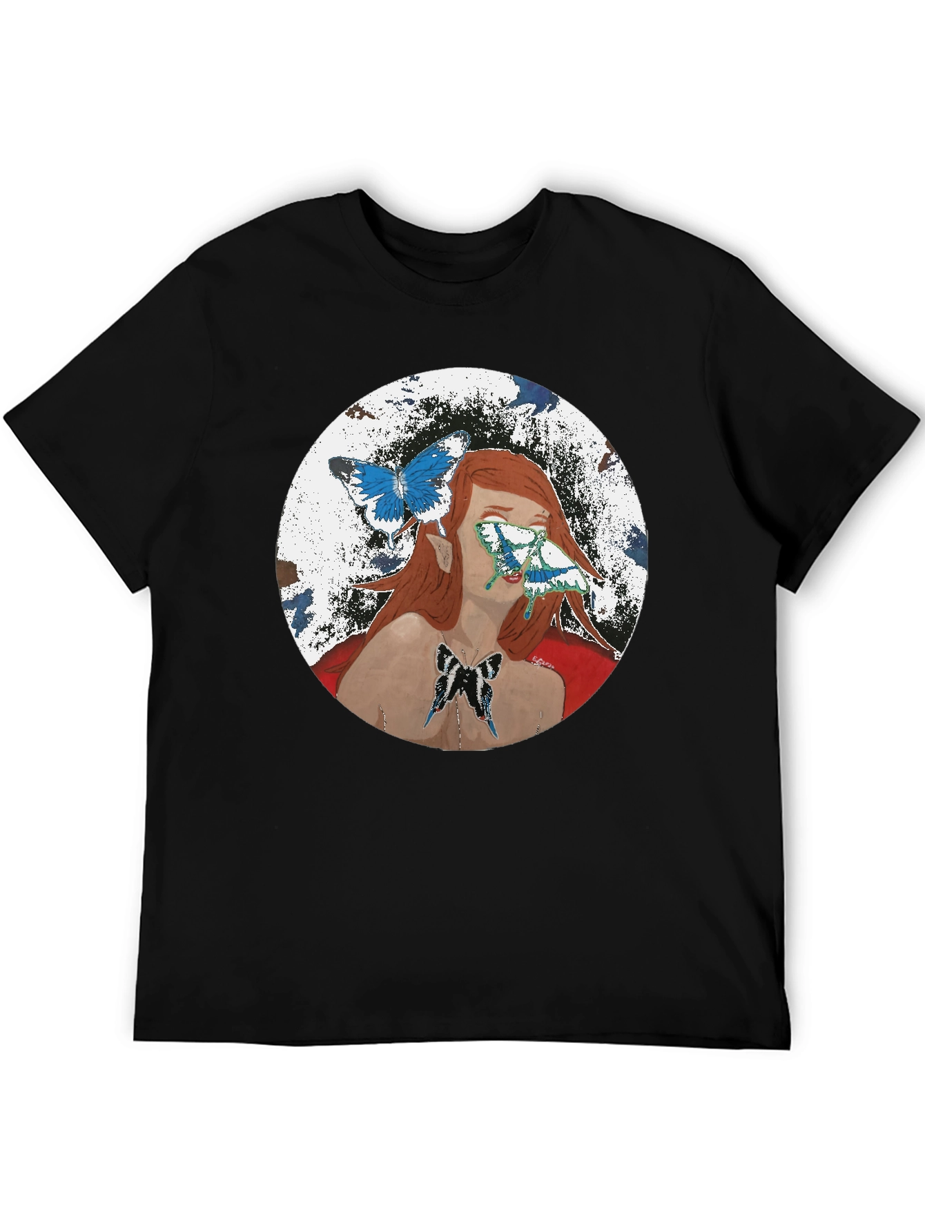 Butterfly Woman Graphic T-Shirt - Black