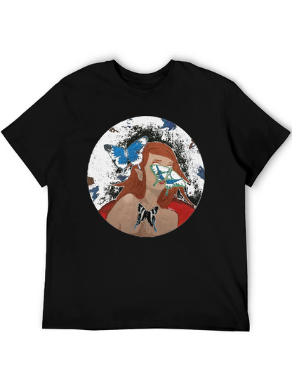 Butterfly Woman Graphic T-Shirt - Black