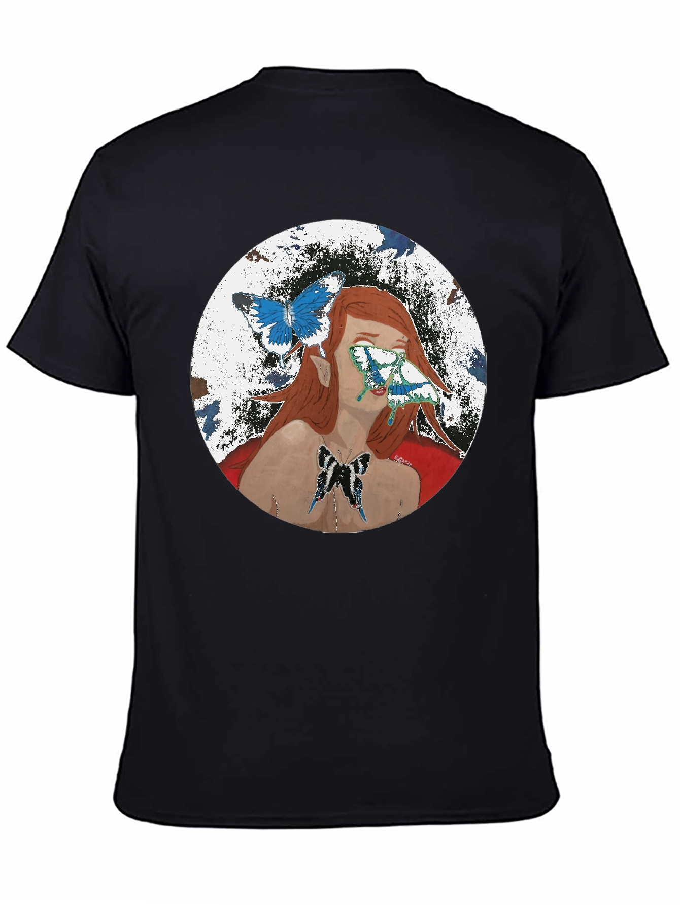 Butterfly Woman Graphic T-Shirt - Black