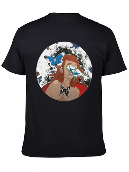 Butterfly Woman Graphic T-Shirt - Black