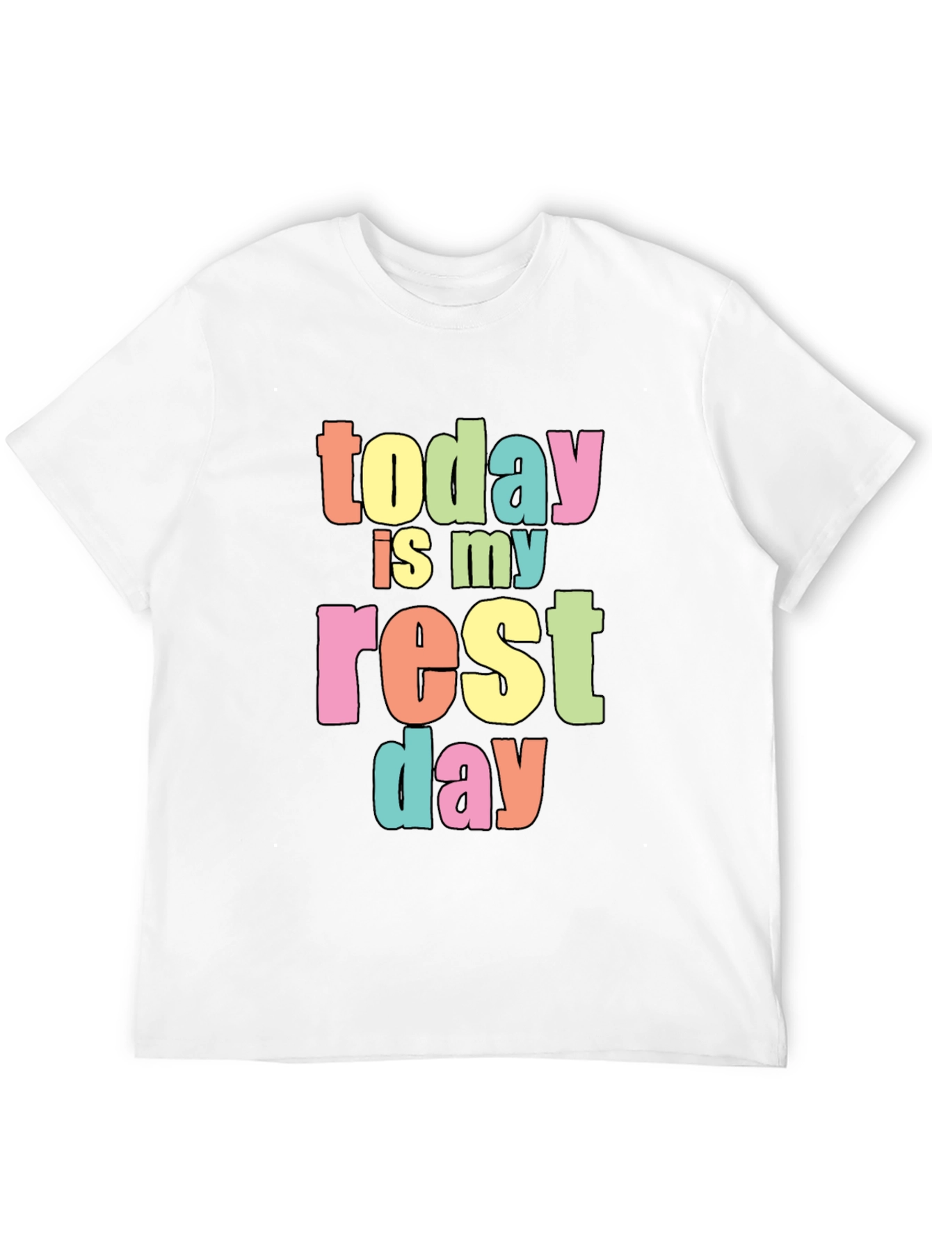 Today Is My Rest Day Black Cotton T-Shirt