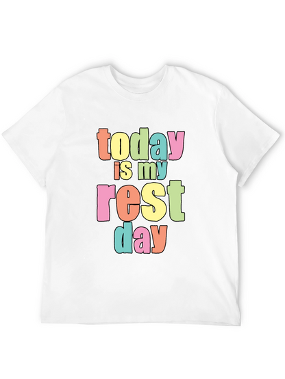 Today Is My Rest Day Black Cotton T-Shirt