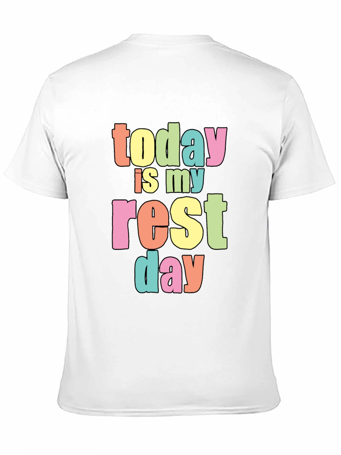 Today Is My Rest Day Black Cotton T-Shirt