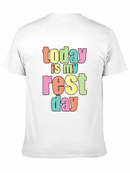 Today Is My Rest Day Black Cotton T-Shirt