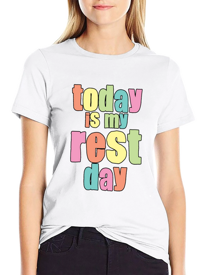 Today Is My Rest Day Black Cotton T-Shirt