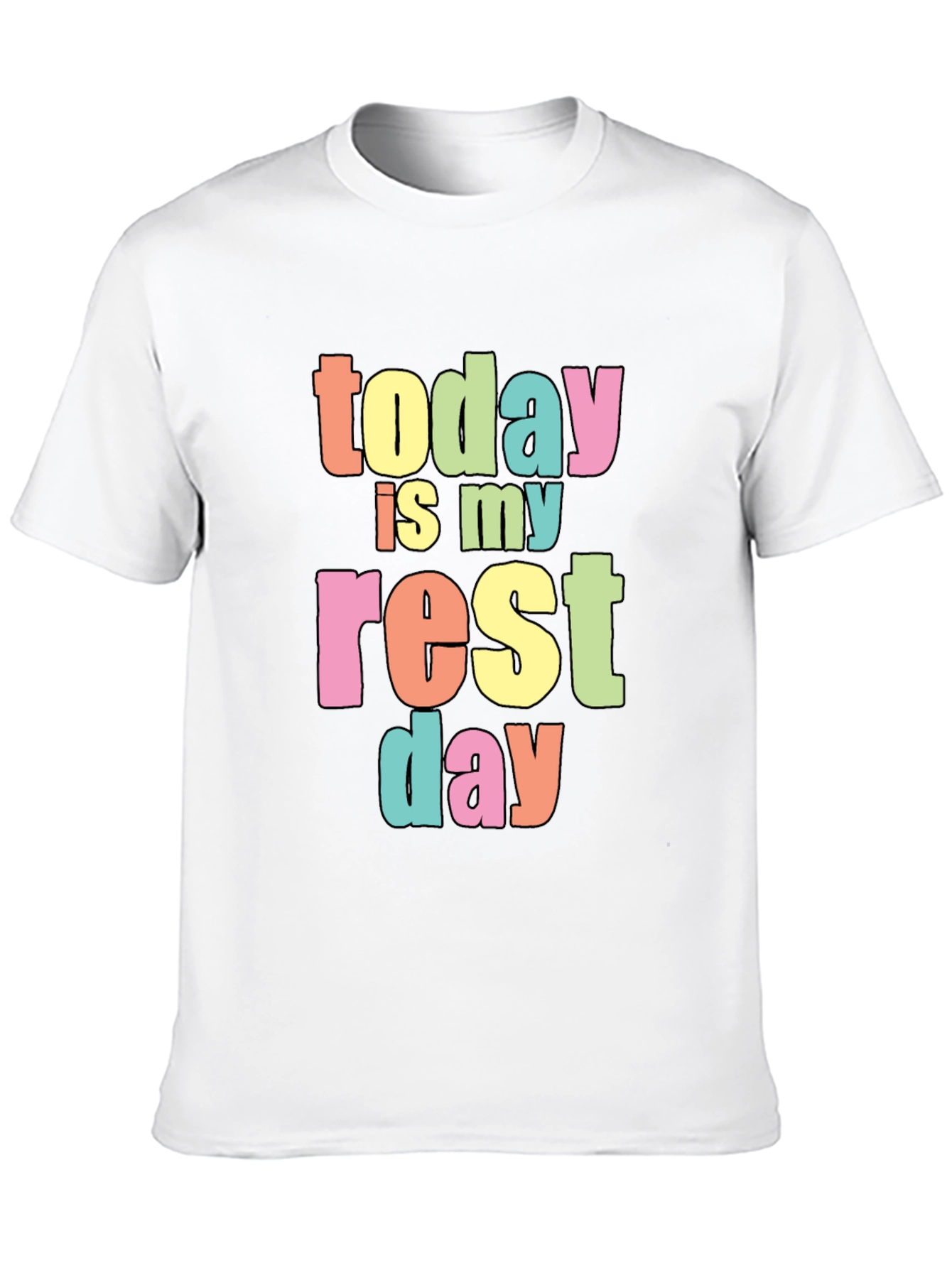 Today Is My Rest Day Black Cotton T-Shirt