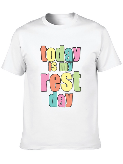 Today Is My Rest Day Black Cotton T-Shirt