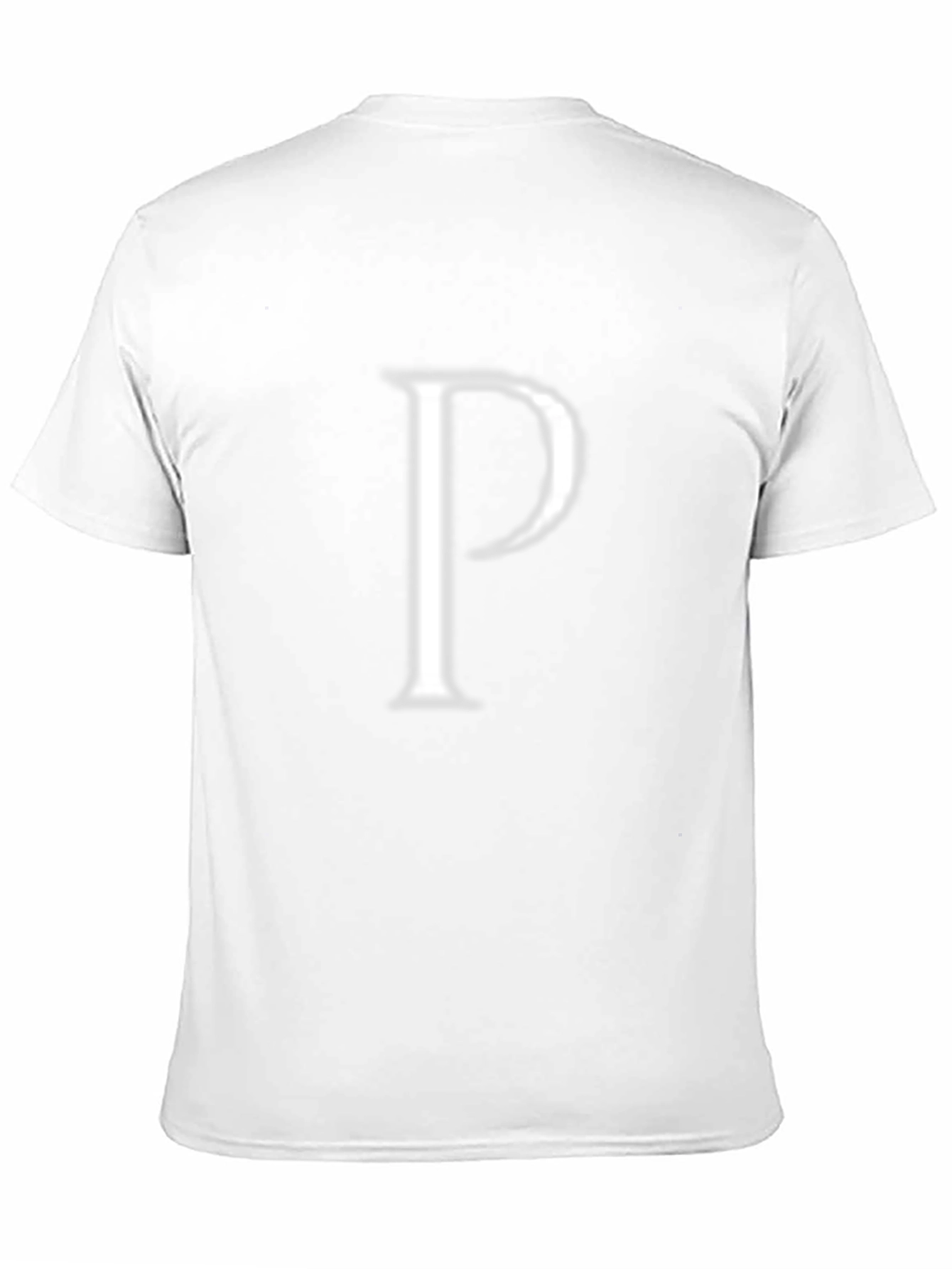 Mens Black T-Shirt with White P Design