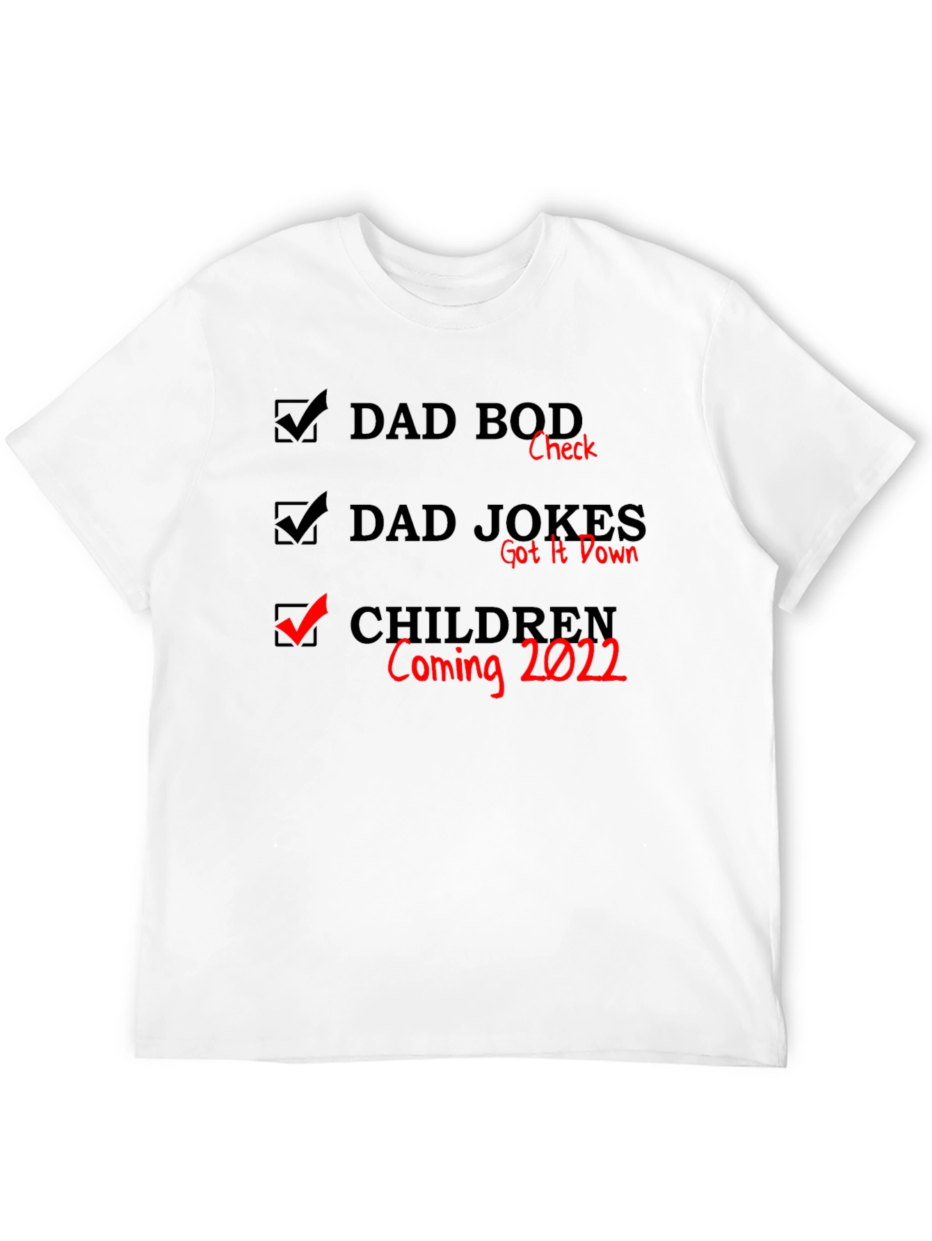 Dad Bod Dad Jokes Coming 2022 Black T-Shirt