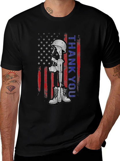Thank You Battle Cross T-Shirt - Patriotic Tribute Tee