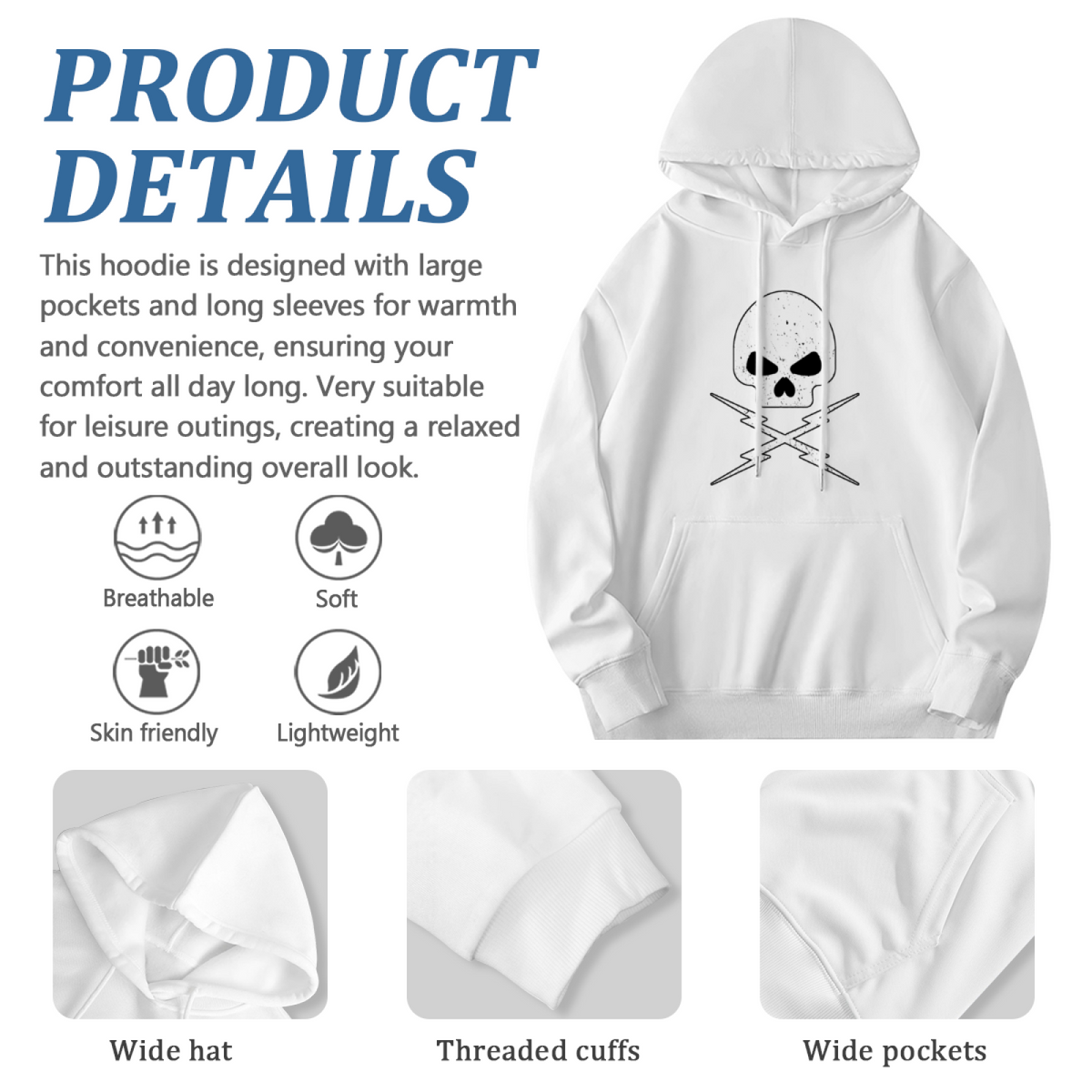 Streetwear Hoodie - Skull Design