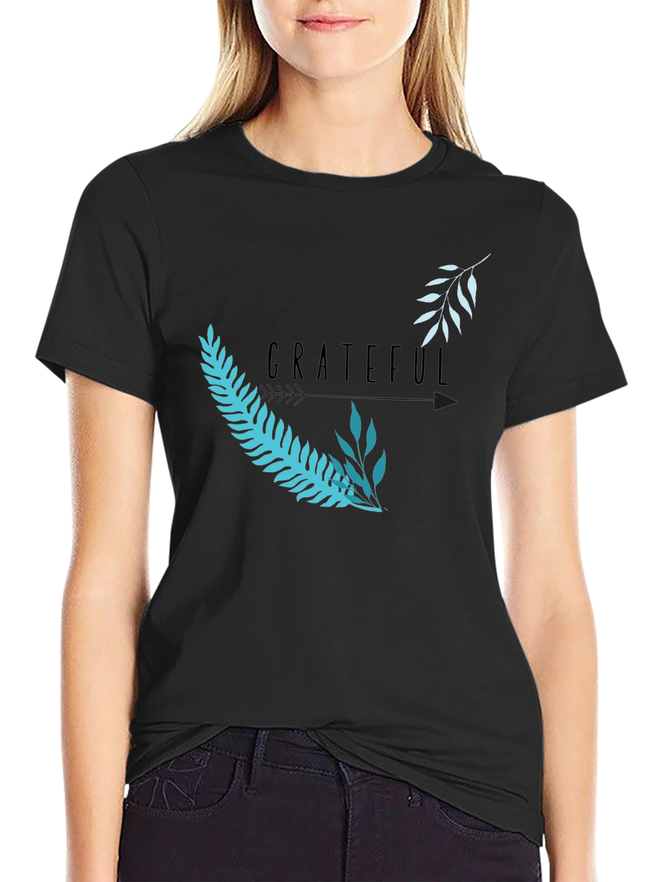 Grateful Graphic Tee - Black Casual T-Shirt
